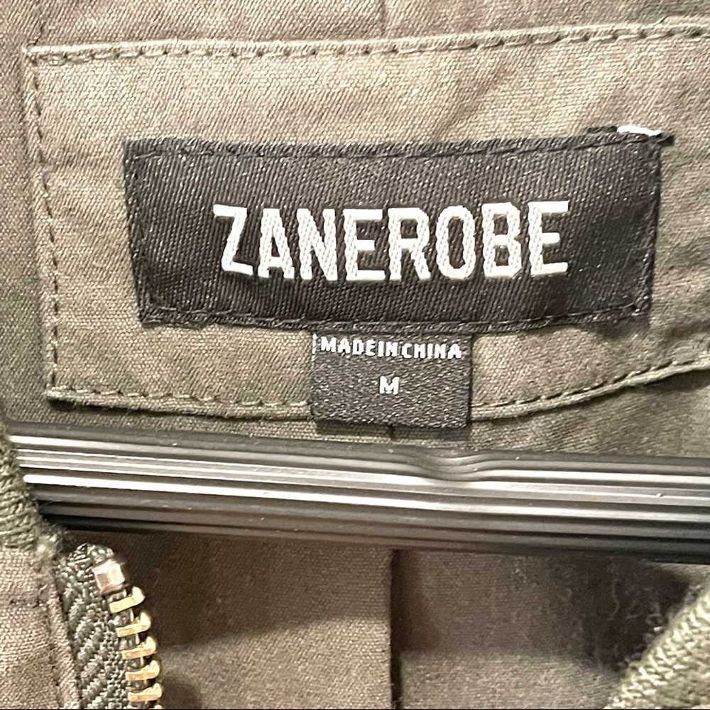 Zanerobe Mens Bomber Jacket with Back Tie in Army Green Size M - Picture 14 of 16